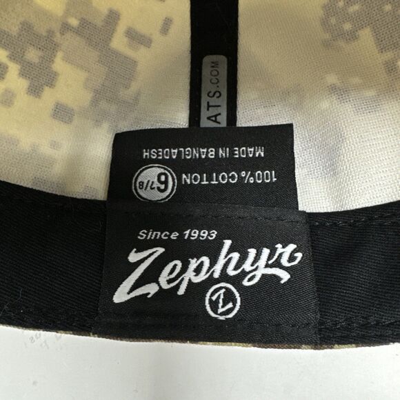 Zephyr Cap Hat Men's 6-7/8 Fitted Morehead City‎ Marlins Desert Camo Embroidered - Picture 7 of 7